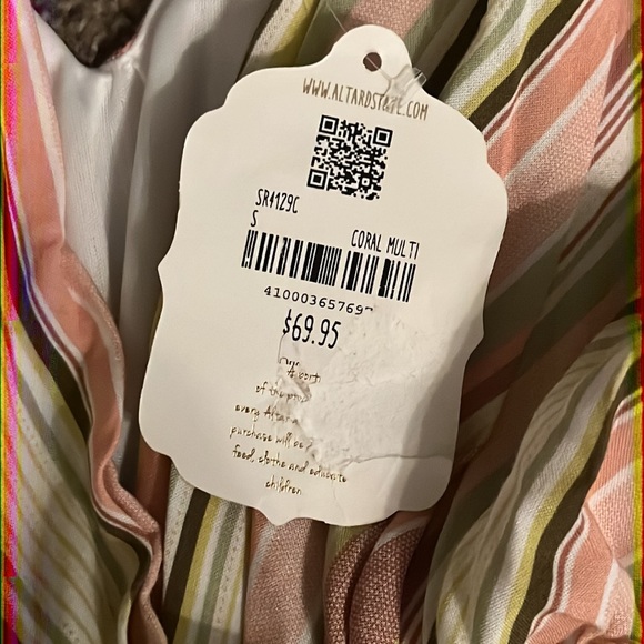 NWT Altar'd State Striped Strappy Romper Size Small - Picture 6 of 8